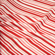 Tissu cotonnade aux rayures rouges, roses et blanches - tissuspipi.com