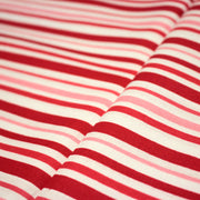 Tissu cotonnade aux rayures rouges, roses et blanches - tissuspipi.com