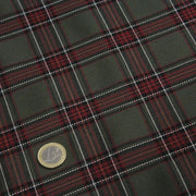 Tissu habillement Tartan carreaux motif traditionnel vert kaki noir et bordeaux - OEKO - TEX® - tissuspipi.com