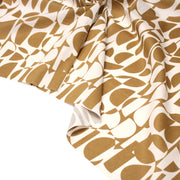 Tissu popeline coton motif géométrique ocre & écru - OEKO - TEX - tissuspipi.com