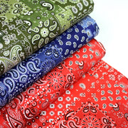 Tissu cotonnade, motif BANDANA paisley : rouge / bleu / vert - OEKO - TEX STANDARD 100 - tissuspipi.com