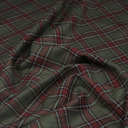 Tissu habillement Tartan carreaux motif traditionnel vert kaki noir et bordeaux - OEKO - TEX® - tissuspipi.com
