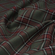 Tissu habillement Tartan carreaux motif traditionnel vert kaki noir et bordeaux - OEKO - TEX® - tissuspipi.com