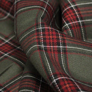 Tissu habillement Tartan carreaux motif traditionnel vert kaki noir et bordeaux - OEKO - TEX® - tissuspipi.com