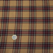 Tissu habillement Tartan carreaux motif traditionnel ocre, noir et bordeaux - OEKO - TEX® - tissuspipi.com