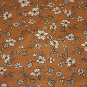 Tissu popeline coton ocre aux fines fleurs écrues & noires - OEKO - TEX - tissuspipi.com