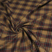 Tissu habillement Tartan carreaux motif traditionnel ocre, noir et bordeaux - OEKO - TEX® - tissuspipi.com