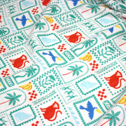 Tissu double gaze Palmiers, bananes et toucans - Collection SICILIA - STANDARD 100 OEKO - TEX - tissuspipi.com