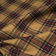 Tissu habillement Tartan carreaux motif traditionnel ocre, noir et bordeaux - OEKO - TEX® - tissuspipi.com
