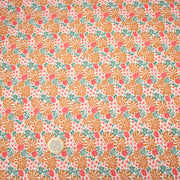 Tissu cotonnade fleuri SEVENTIES ocre rose vert - STANDARD 100 OEKO - TEX - tissuspipi.com