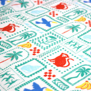 Tissu double gaze Palmiers, bananes et toucans - Collection SICILIA - STANDARD 100 OEKO - TEX - tissuspipi.com