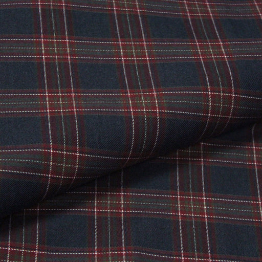 Tissu habillement Tartan carreaux motif traditionnel bleu marine et bordeaux - OEKO - TEX® - tissuspipi.com