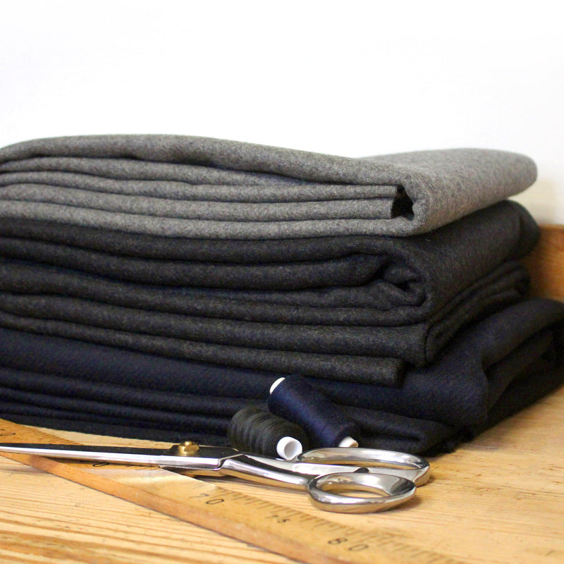 Tissu drap de laine 460gr/m2 de fabrication italienne : bleu nuit, gris anthracite, gris souris - tissuspipi.com