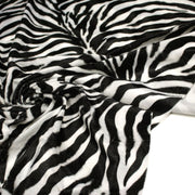 Tissu Velours imprimé motif ZEBRE : noir & blanc cassé - tissuspipi.com