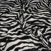 Tissu Velours imprimé motif ZEBRE : noir & blanc cassé - tissuspipi.com