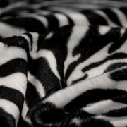 Tissu Velours imprimé motif ZEBRE : noir & blanc cassé - tissuspipi.com