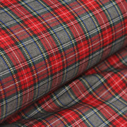 Tissu habillement Tartan carreaux motif traditionnel rouge, vert et gris - OEKO - TEX® - tissuspipi.com