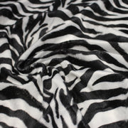 Tissu Velours imprimé motif ZEBRE : noir & blanc cassé - tissuspipi.com