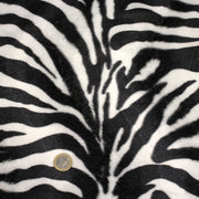 Tissu Velours imprimé motif ZEBRE : noir & blanc cassé - tissuspipi.com