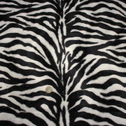 Tissu Velours imprimé motif ZEBRE : noir & blanc cassé - tissuspipi.com
