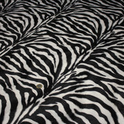 Tissu Velours imprimé motif ZEBRE : noir & blanc cassé - tissuspipi.com