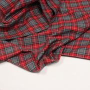Tissu habillement Tartan carreaux motif traditionnel rouge, vert et gris - OEKO - TEX® - tissuspipi.com