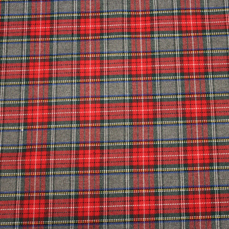 Tissu habillement Tartan carreaux motif traditionnel rouge, vert et gris - OEKO - TEX® - tissuspipi.com