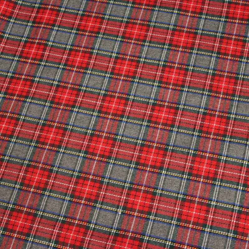 Tissu habillement Tartan carreaux motif traditionnel rouge, vert et gris - OEKO - TEX® - tissuspipi.com