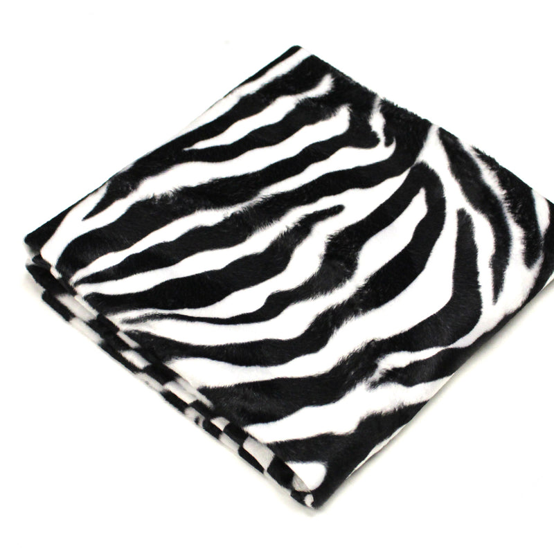 Tissu Velours imprimé motif ZEBRE : noir & blanc cassé - tissuspipi.com