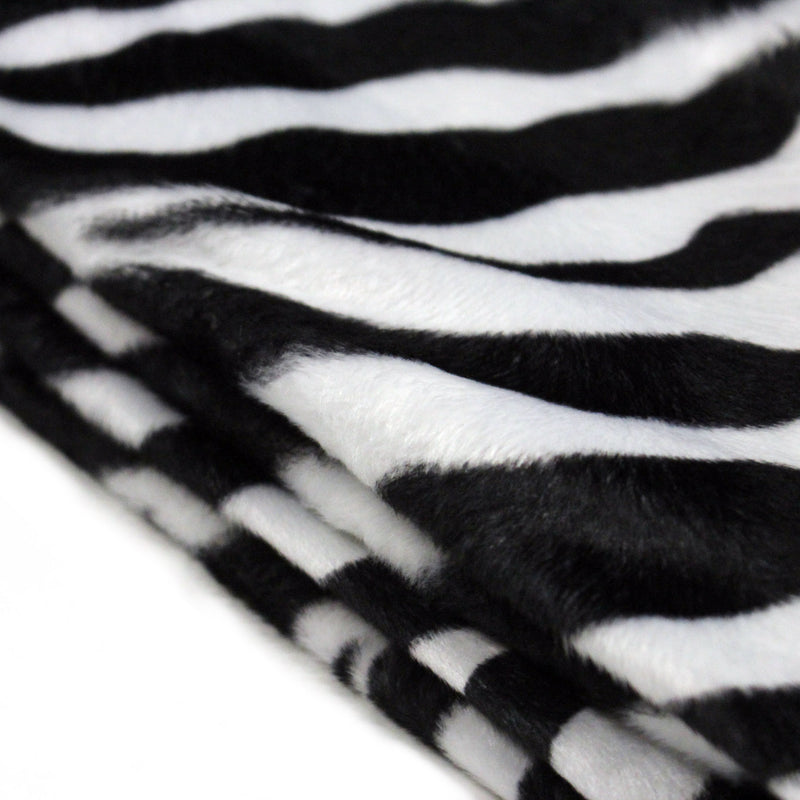 Tissu Velours imprimé motif ZEBRE : noir & blanc cassé - tissuspipi.com