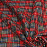 Tissu habillement Tartan carreaux motif traditionnel rouge, vert et gris - OEKO - TEX® - tissuspipi.com