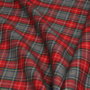 Tissu habillement Tartan carreaux motif traditionnel rouge, vert et gris - OEKO - TEX® - tissuspipi.com