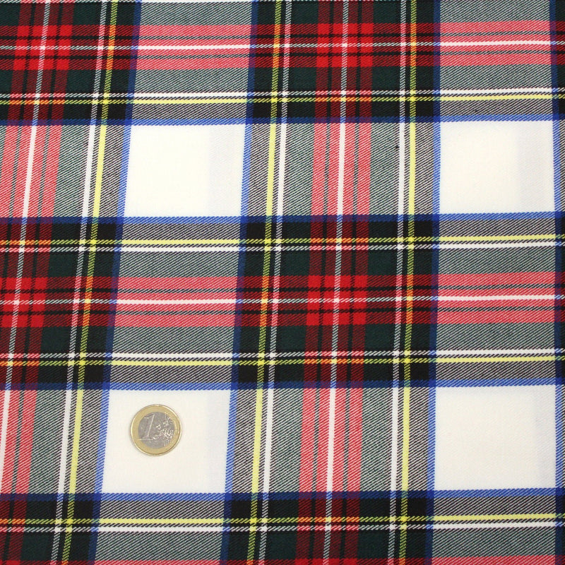 Tissu habillement Tartan motif traditionnel rouge, blanc, jaune, noir et vert - OEKO - TEX - tissuspipi.com