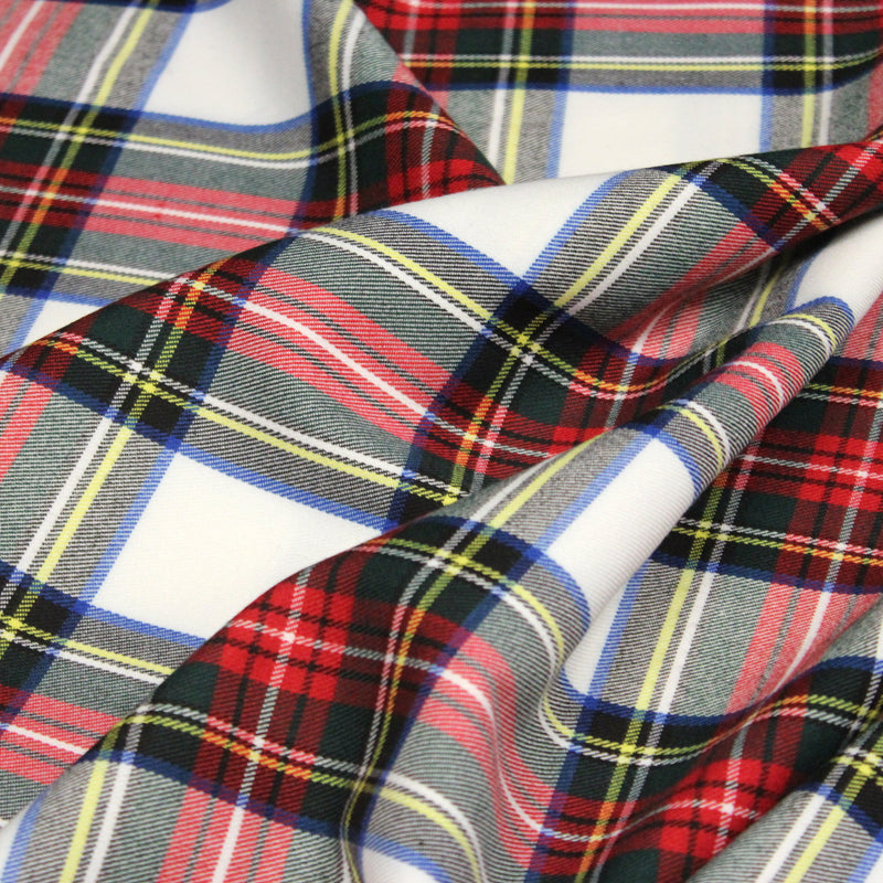 Tissu habillement Tartan motif traditionnel rouge, blanc, jaune, noir et vert - OEKO - TEX - tissuspipi.com