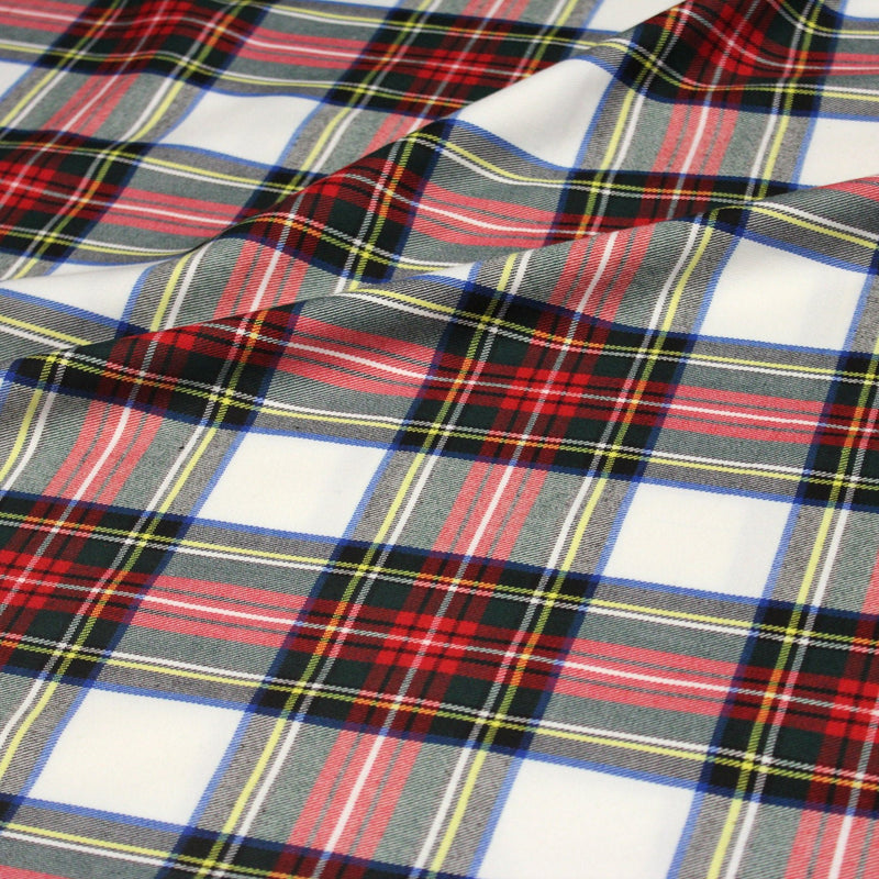 Tissu habillement Tartan motif traditionnel rouge, blanc, jaune, noir et vert - OEKO - TEX - tissuspipi.com
