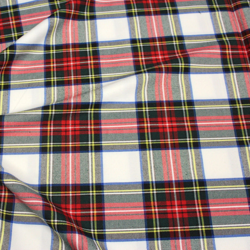 Tissu habillement Tartan motif traditionnel rouge, blanc, jaune, noir et vert - OEKO - TEX - tissuspipi.com