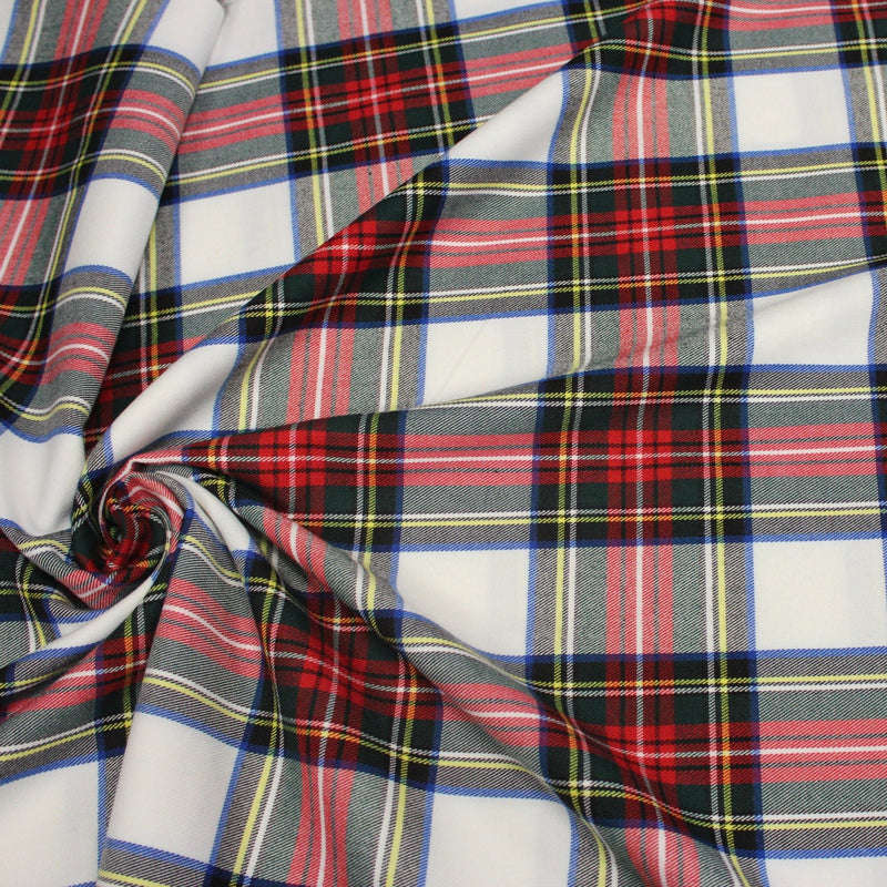 Tissu habillement Tartan motif traditionnel rouge, blanc, jaune, noir et vert - OEKO - TEX - tissuspipi.com