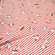 Tissu popeline coton, roller quad / patins à roulette & rayures blanches et rouges - tissuspipi.com