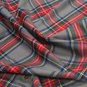 Tissu habillement Tartan motif traditionnel rouge, gris, jaune, noir et vert - OEKO - TEX® - tissuspipi.com