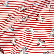 Tissu popeline coton, roller quad / patins à roulette & rayures blanches et rouges - tissuspipi.com