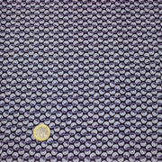 Tissu popeline coton, motif japonais KURUMA aux cercles bleu indigo - tissuspipi.com