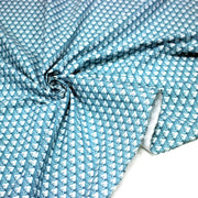 Tissu popeline coton, fleurs stylisées vert céladon et blanc - tissuspipi.com