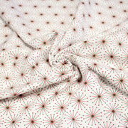 Tissu de Noël cotonnade aux étoiles vertes et rouges, fond blanc - tissuspipi.com
