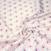 Tissu de Noël cotonnade aux étoiles bleu ciel et rouges, fond blanc - tissuspipi.com