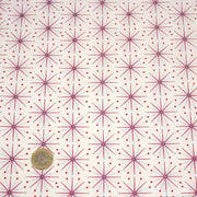 Tissu de Noël cotonnade aux étoiles bleu ciel et rouges, fond blanc - tissuspipi.com