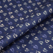 Tissu de Noël cotonnade bleu aux sapins blancs & blancs, étoiles grises - STANDARD 100 OEKO - TEX - tissuspipi.com