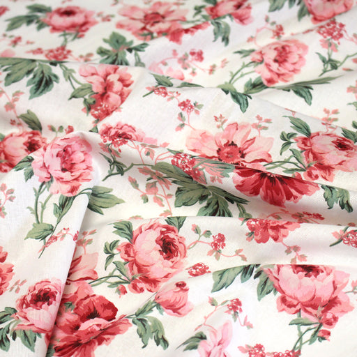 Tissu cotonnade ROSEWOOD, motif britannique fleuri, nombreuses couleurs - OEKO - TEX STANDARD 100 - tissuspipi.com