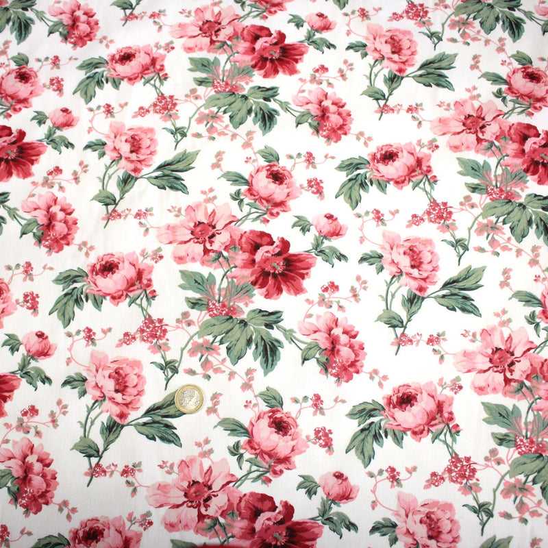 Tissu cotonnade ROSEWOOD, motif britannique fleuri, nombreuses couleurs - OEKO - TEX STANDARD 100 - tissuspipi.com