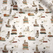 Tissu cotonnade, blanc aux chiens, collection AUTOMNE - STANDARD 100 OEKO - TEX - tissuspipi.com