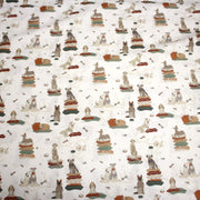 Tissu cotonnade, blanc aux chiens, collection AUTOMNE - STANDARD 100 OEKO - TEX - tissuspipi.com